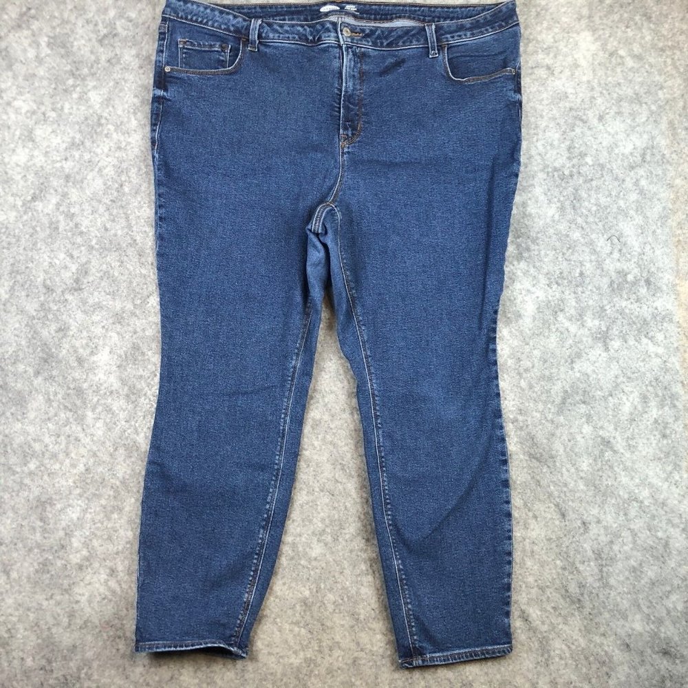 Old Navy Jeans 24 High Rise Super Skinny Rockstar Slimming Solid Medium Wash